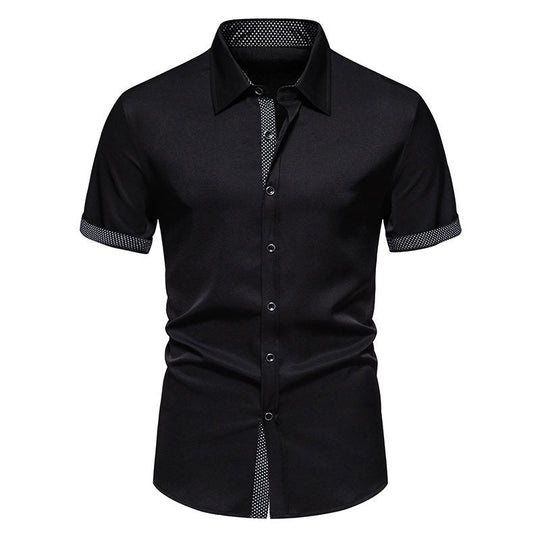 Herren Kurzarmhemd mit kontrastierenden Details und klassischem Schnitt Shopnory