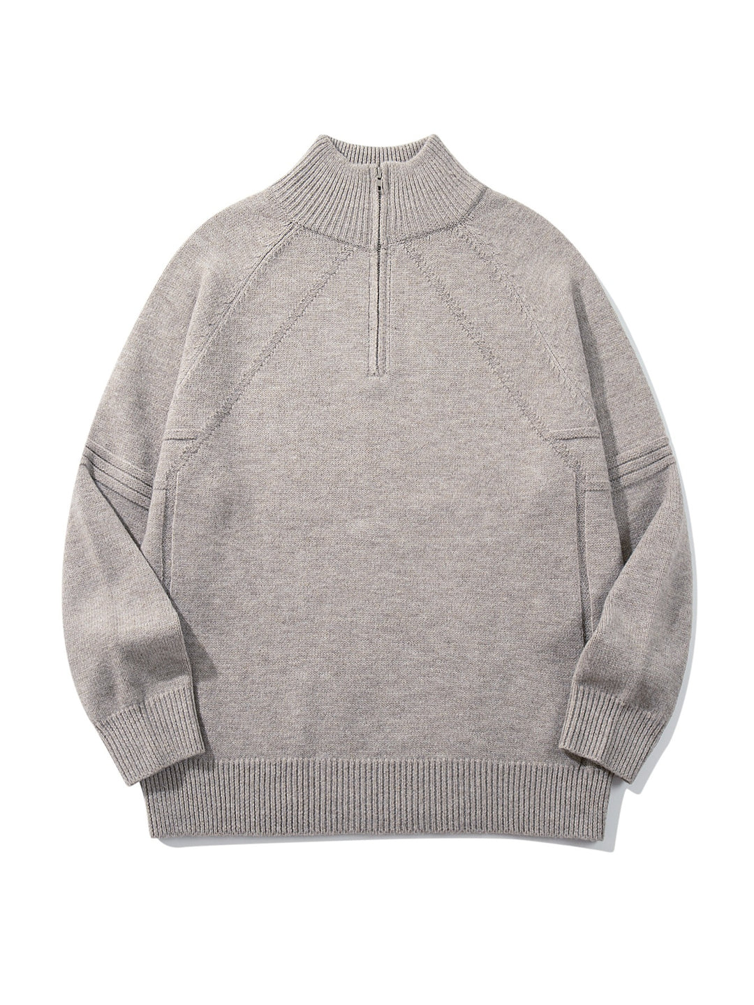 Unisex Halfzip-Strickpullover mit hohem Rippkragen und Raglanärmeln Shop Nory