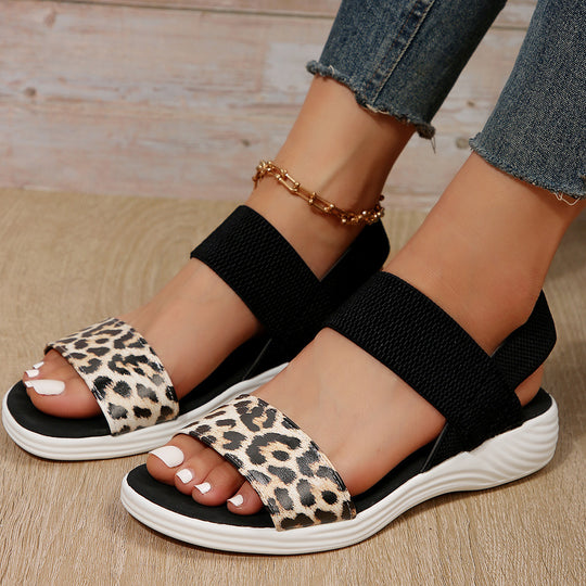 Damen Strick‑Sandalen mit elastischen Riemen und dämpfender Plateau‑Sohle Shop Nory