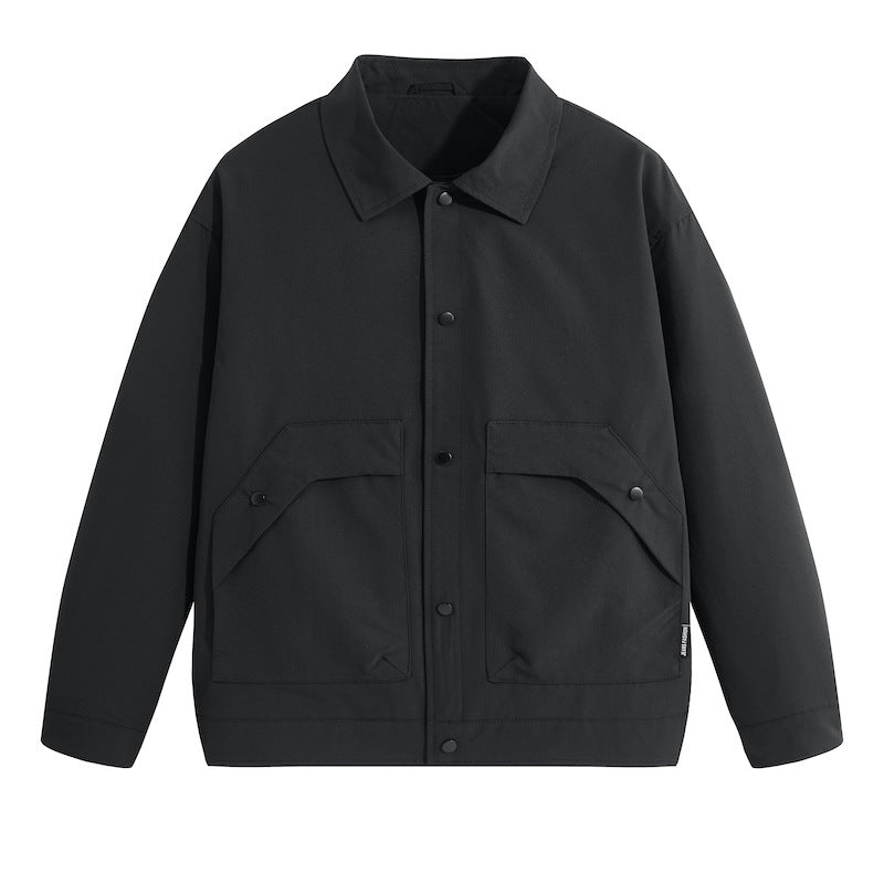 Herren Kurz geschnittene Arbeitsjacke mit aufgesetzten Klappentaschen Shop Nory