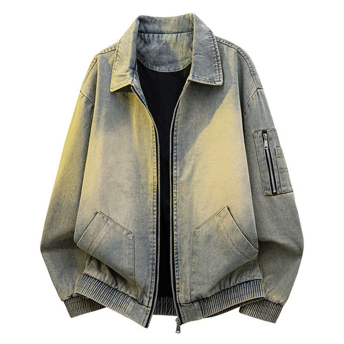 Herren Oversize Jeans‑Bomberjacke mit Used‑Waschung und Reißverschluss‑Ärmeltasche Shop Nory