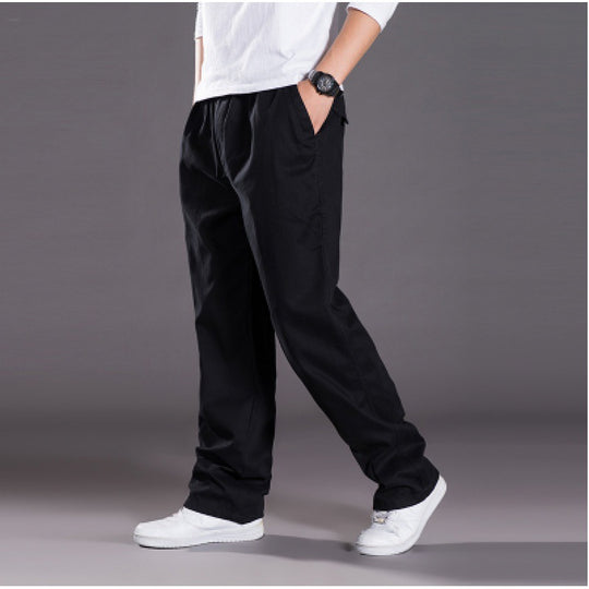 Herren Relaxed-Fit Freizeit-Chinohose mit elastischem Tunnelzug, vorgeformtem Bund und geradem Bein Shop Nory