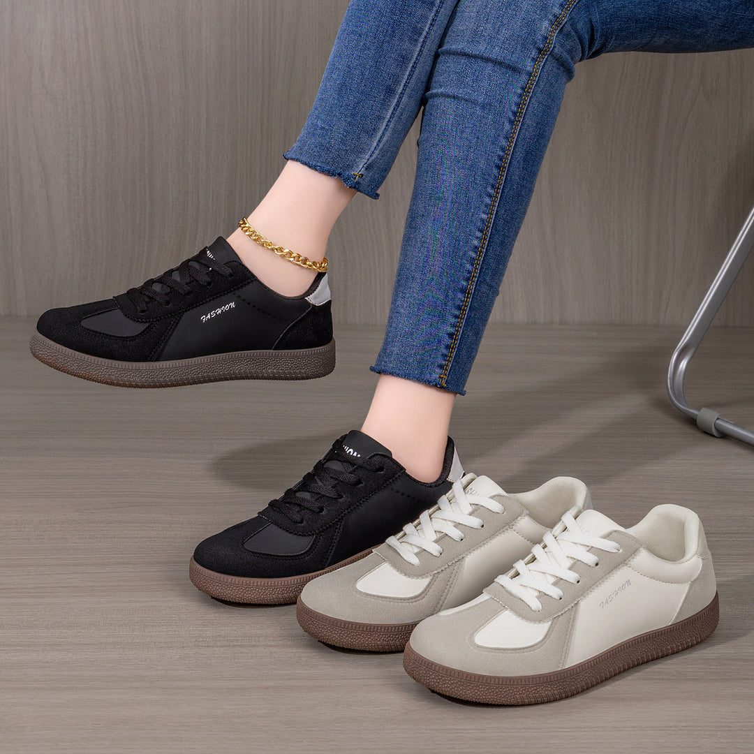 Damen nan retro-inspirierter Freizeit-Sneaker mit Veloursleder-Overlays, gepolsterter Fersenpartie und profiliertem Gummiaußensohle Shop Nory