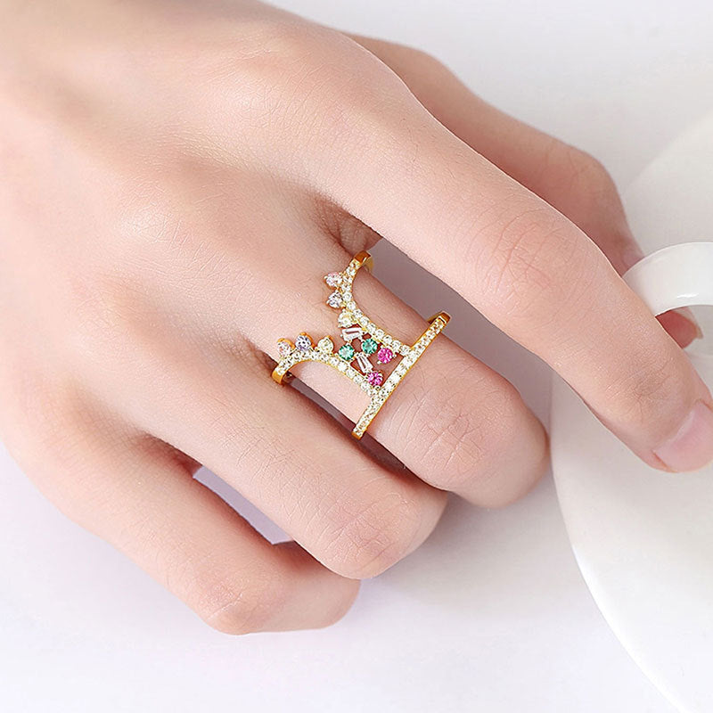 Damen Funkelnder Ring mit kunstvollem Design und Zirkonia Shop Nory