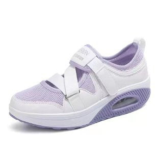 Damen Bequeme und luftige Sneakers mit verstellbarem Klettverschluss