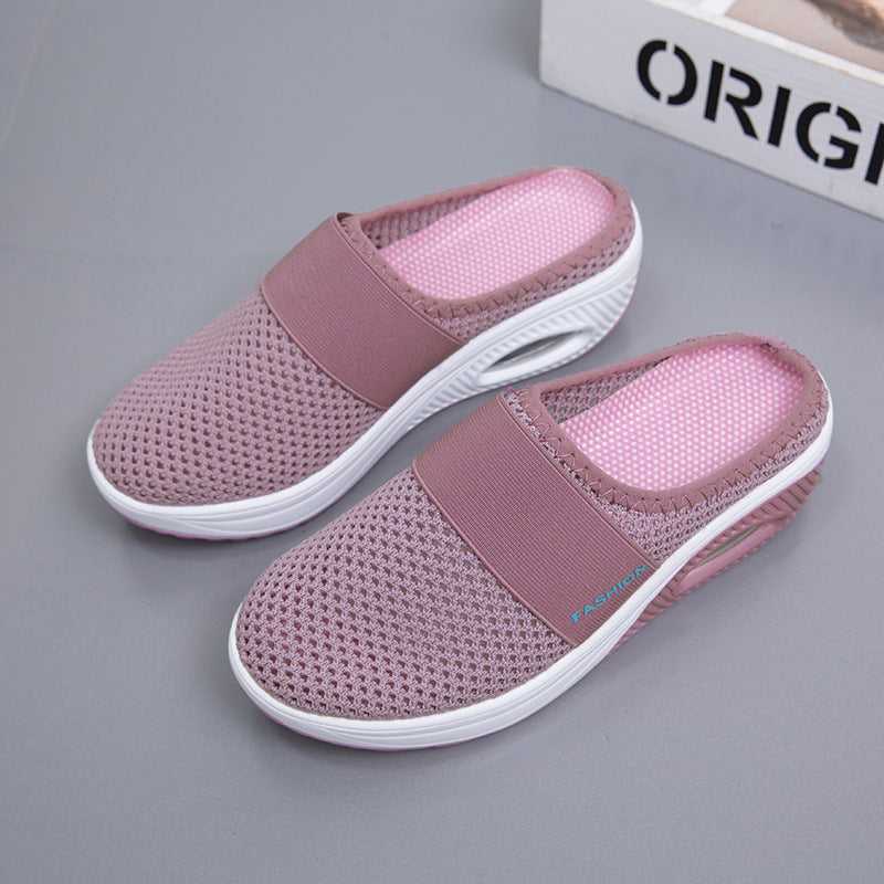 Damen Halbschuh-Slipper mit atmungsaktivem Strickobermaterial, elastischem Mittelfußriemen und Dämpfungssohle Shop Nory