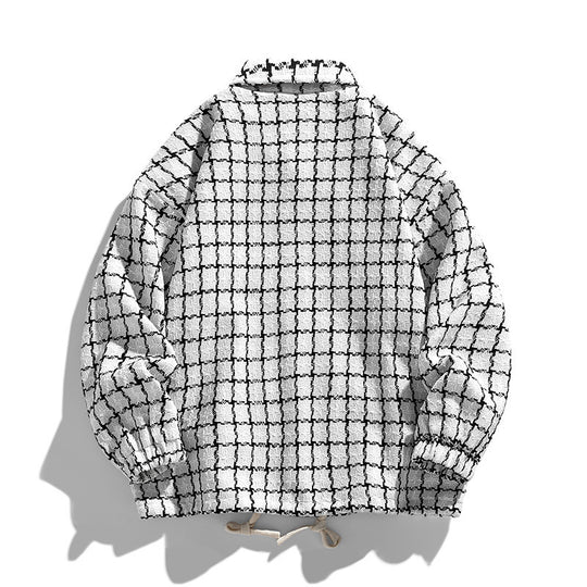 Herren Gepolsterte Coach‑Jacke mit geometrischem Muster und Kontrastbrusttasche Shop Nory