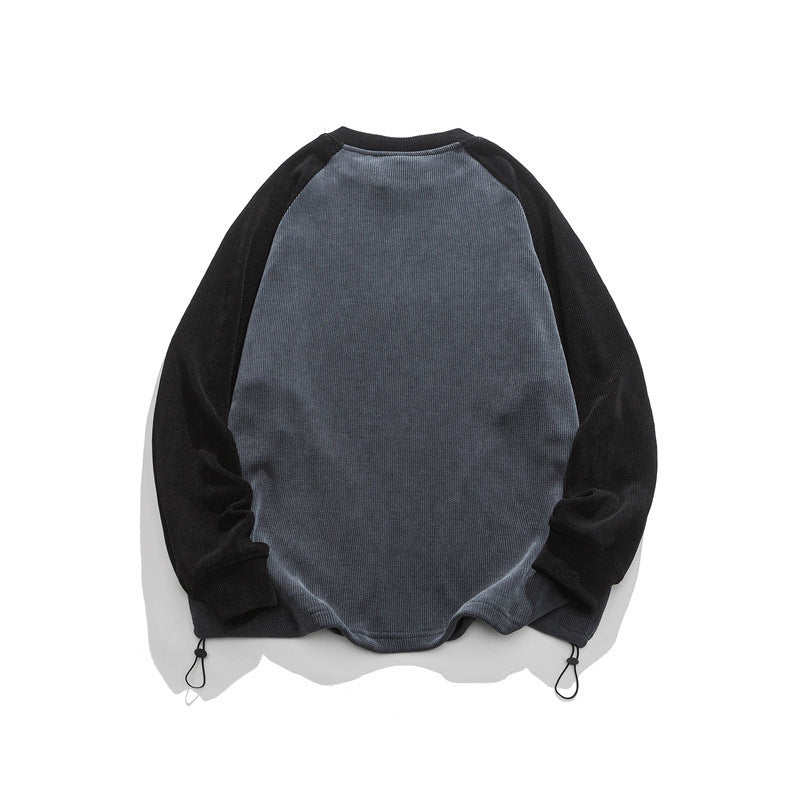 Unisex Oversize Cord-Sweatshirt mit Raglanärmeln, Kängurutaschen und Tunnelzugsaum Shop Nory