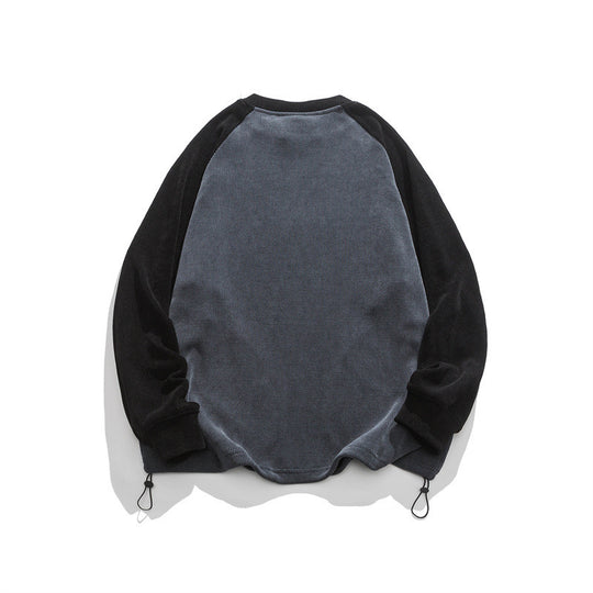 Unisex Oversize Cord-Sweatshirt mit Raglanärmeln, Kängurutaschen und Tunnelzugsaum Shop Nory