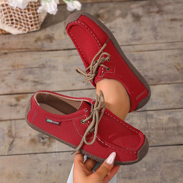 Damen Canvas-Mokassin-Slipper mit Schnürung und gepolsterter Komfortsohle Shop Nory