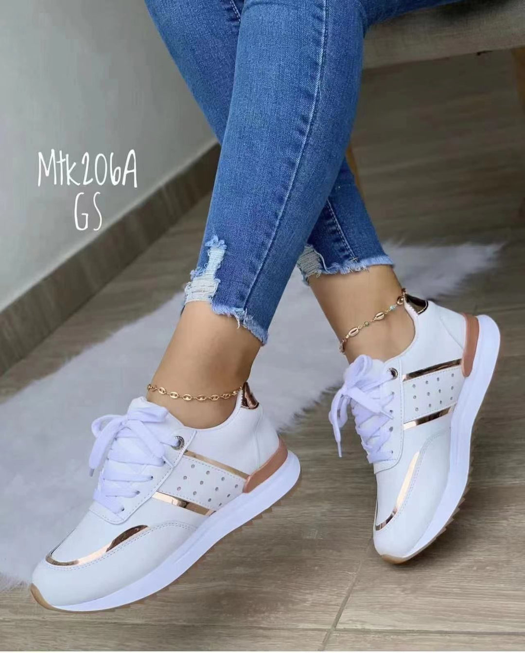 Damen Trendige Plateau-Sneaker mit Metallic-Akzenten und gepolsterter Komfortsohle Shop Nory