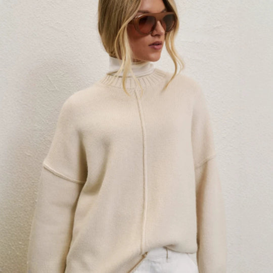 Damen Oversized Rollkragenpullover mit verdeckter Mittelnaht Shop Nory