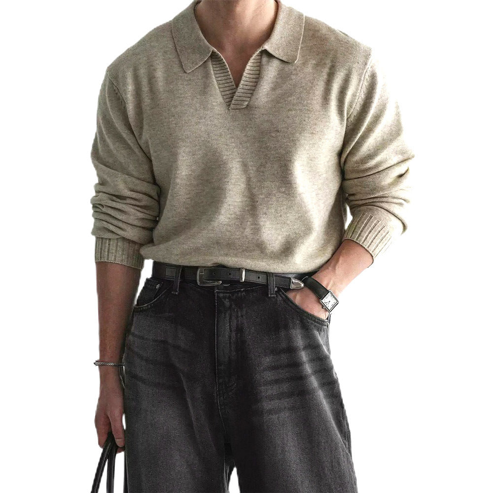 Herren Modischer Grobstrickpullover mit Stehkragen Shop Nory