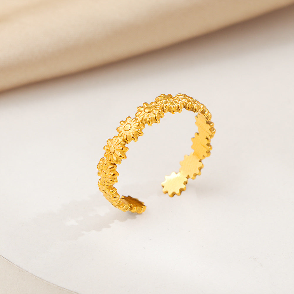 Frauen Blumige Filigran Band Ring Shop Nory
