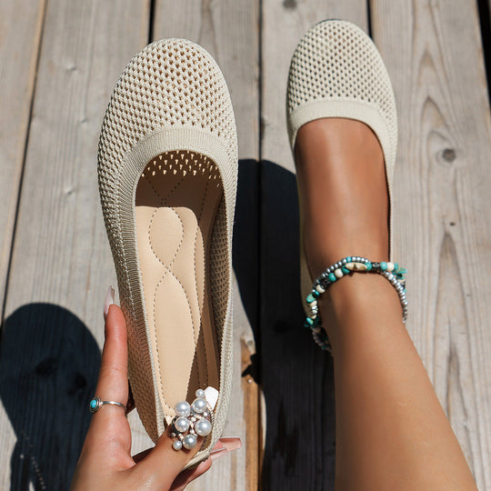 Damen bequeme Slipper aus atmungsaktivem Netzmaterial mit rutschfester Sohle