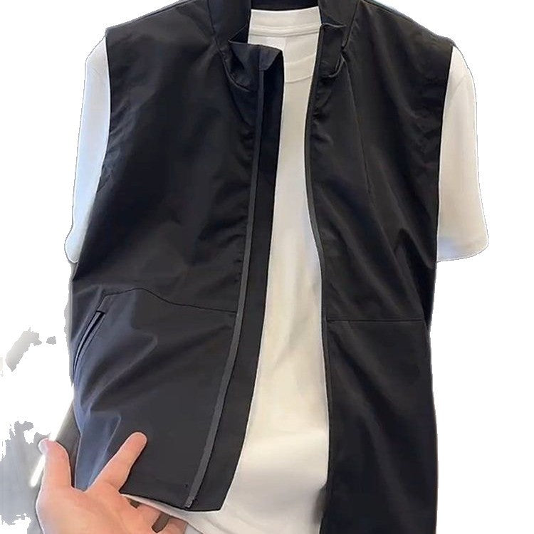 Herren Ärmellose Leichte Wind- und Wasserabweisende Stehkragenweste Shop Nory
