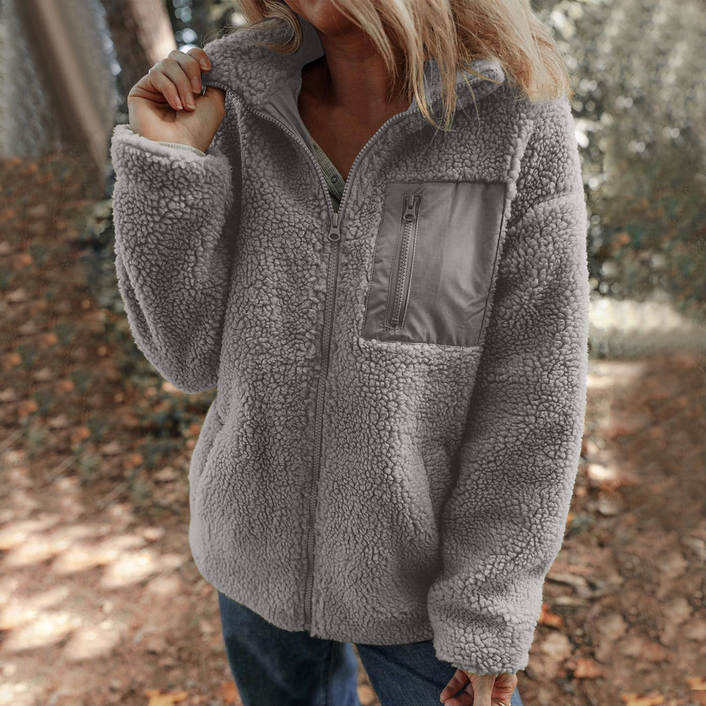 Damen Jacke mit hochabschließendem Kragen und praktischer Brusttasche