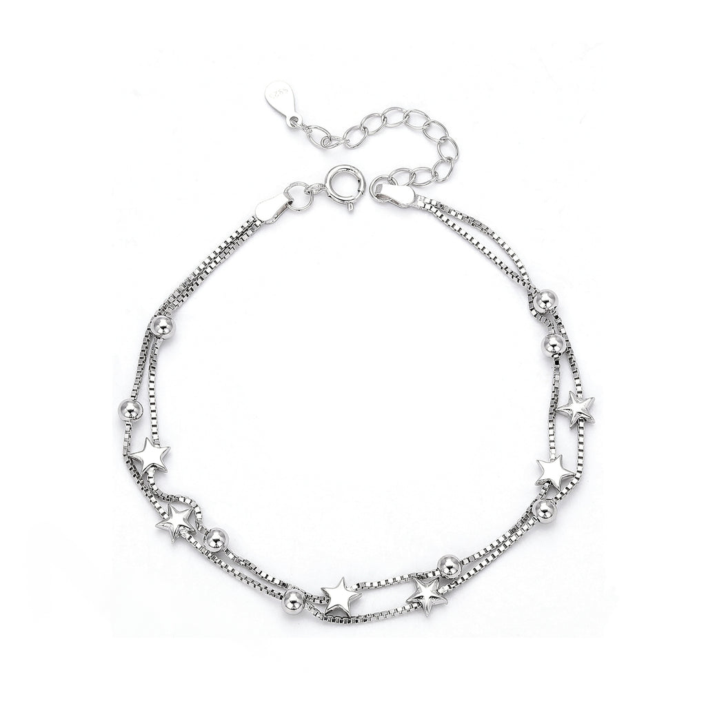 Damen Sterlingsilber Armbänder mit funkelnden Sternen und eleganten Kugeldetails Shop Nory