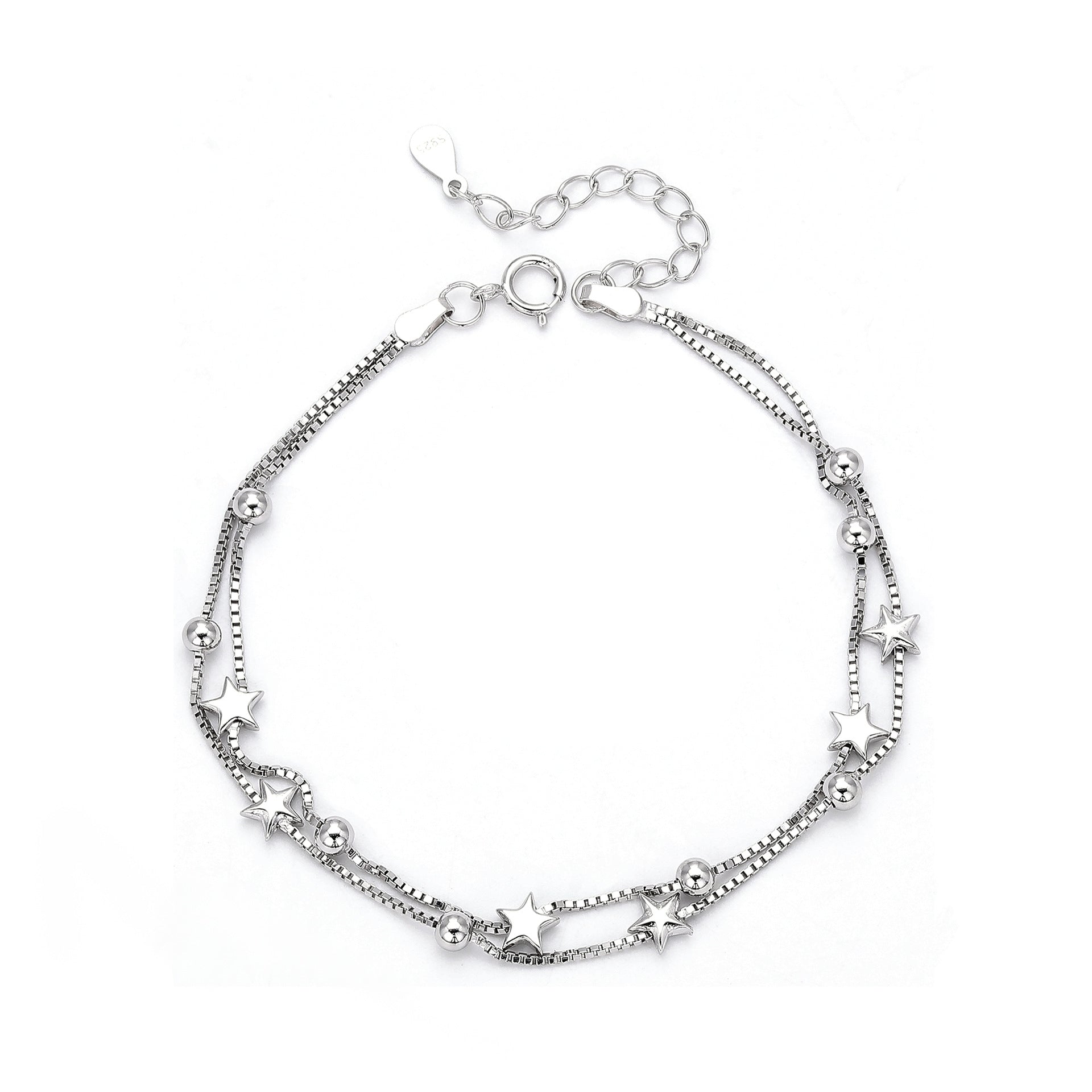Damen Sterlingsilber Armbänder mit funkelnden Sternen und eleganten Kugeldetails Shop Nory