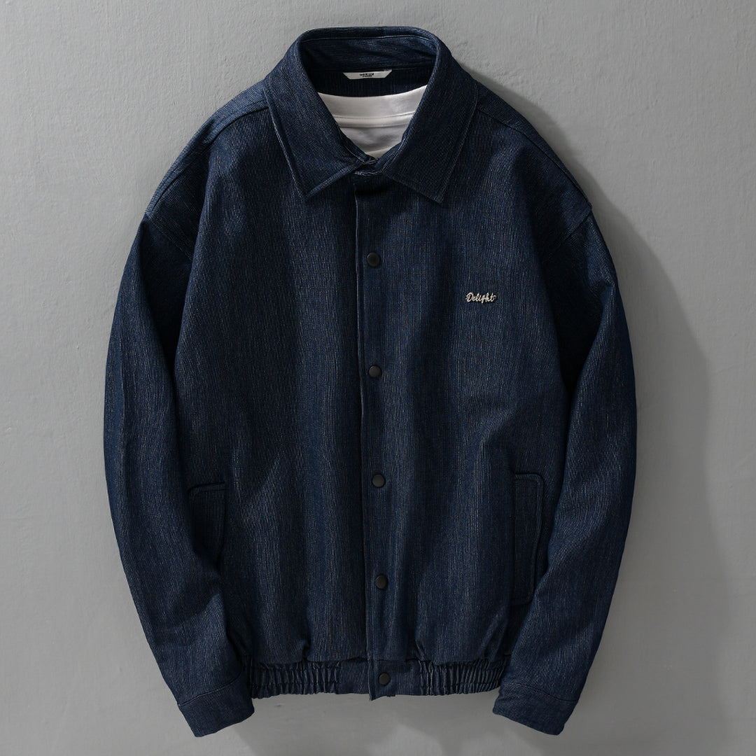 Herren Jeansjacke mit Druckknöpfen und elastischem Saum Shop Nory