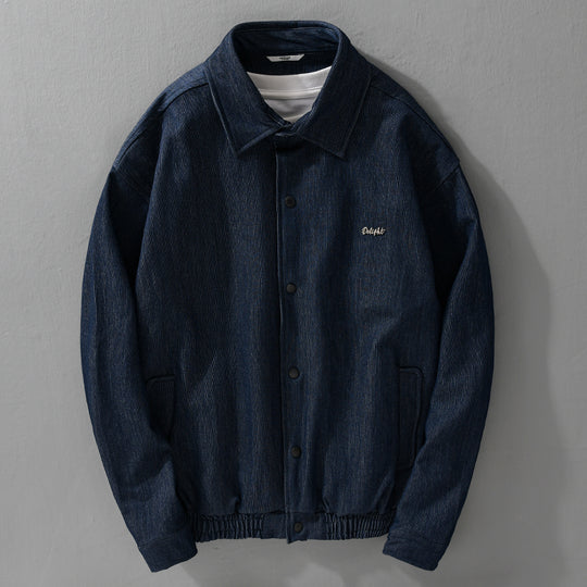 Herren Jeansjacke mit Druckknöpfen und elastischem Saum Shop Nory