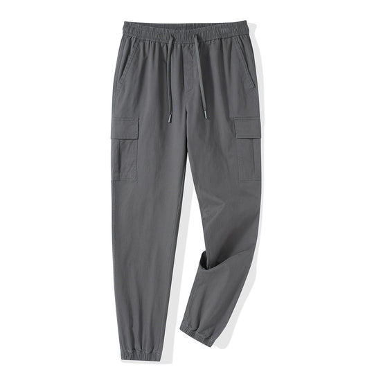 Herren Tapered Cargo-Joggerhose mit Tunnelzugbund, Klappentaschen und elastischem Knöchelabschluss Shop Nory