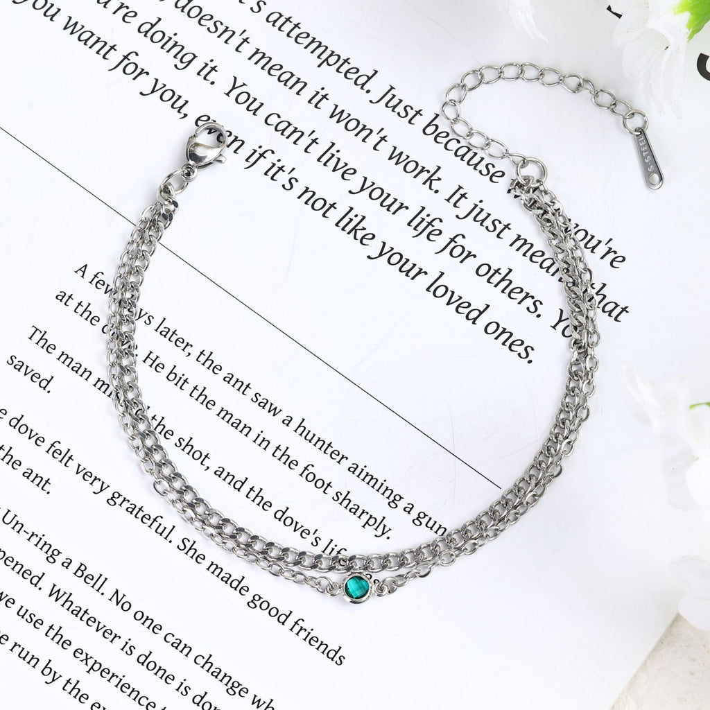 Damen Elegante Doppelreihe Armband mit funkelndem Kristall Shop Nory