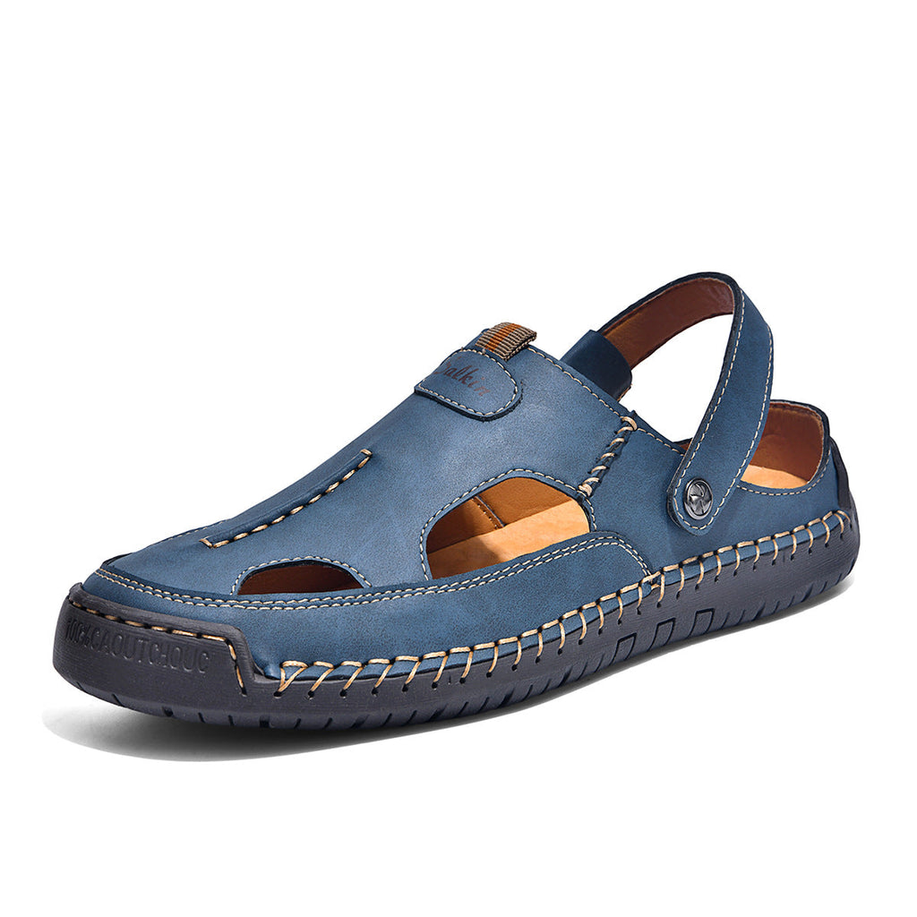 Herren luftige Leder-Sandalen mit verstellbarem Riemen Shopnory