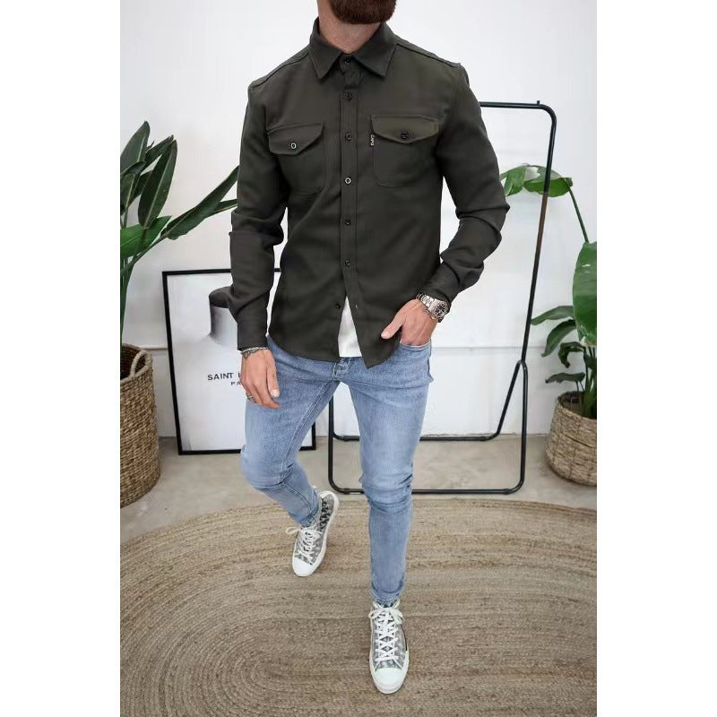 Herren Hemdjacke mit Brusttaschen und taillierter Passform Shop Nory