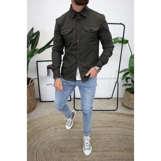 Herren Hemdjacke mit Brusttaschen und taillierter Passform Shop Nory