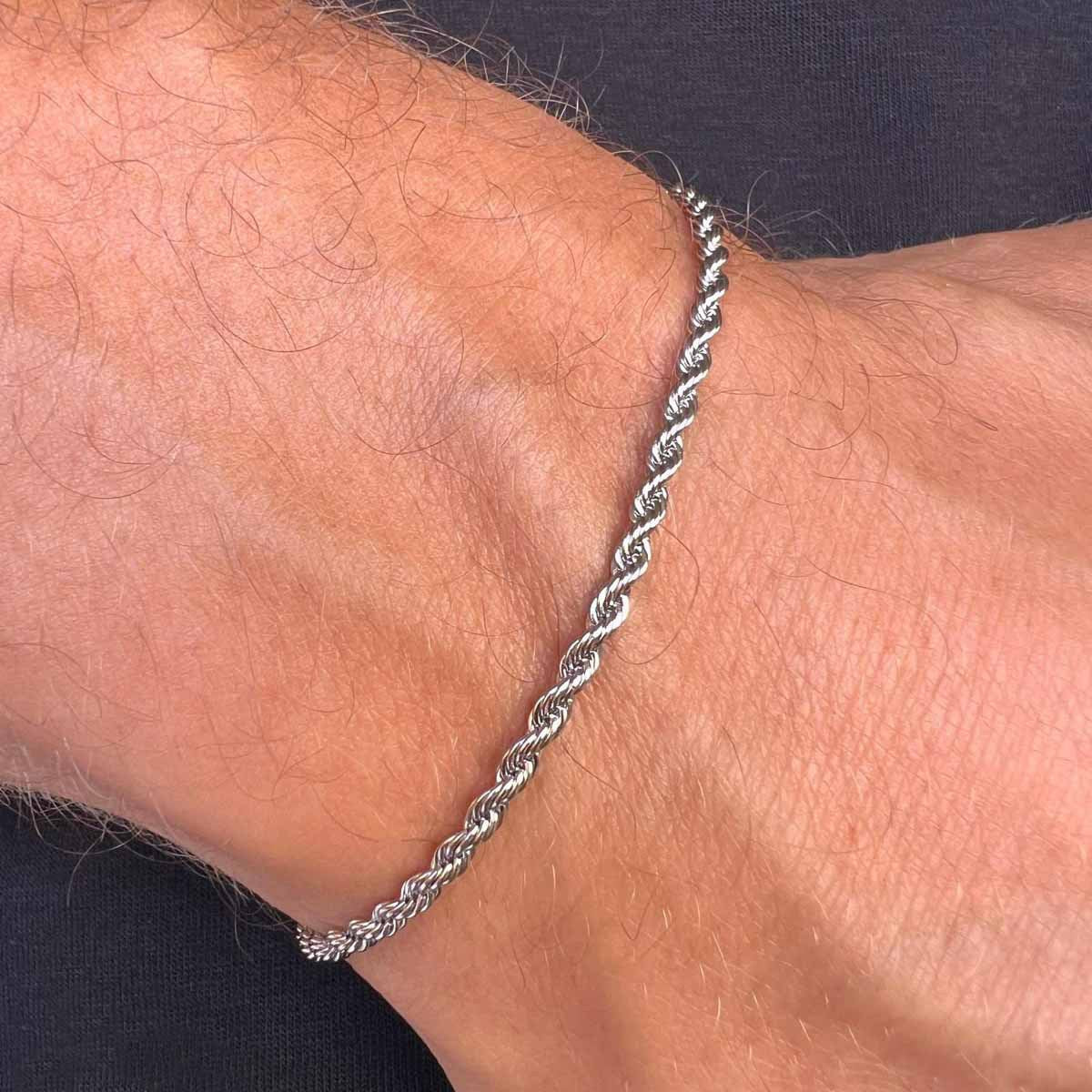 Herren Armreif aus hochwertigem, geschwungenem Edelstahl Shop Nory