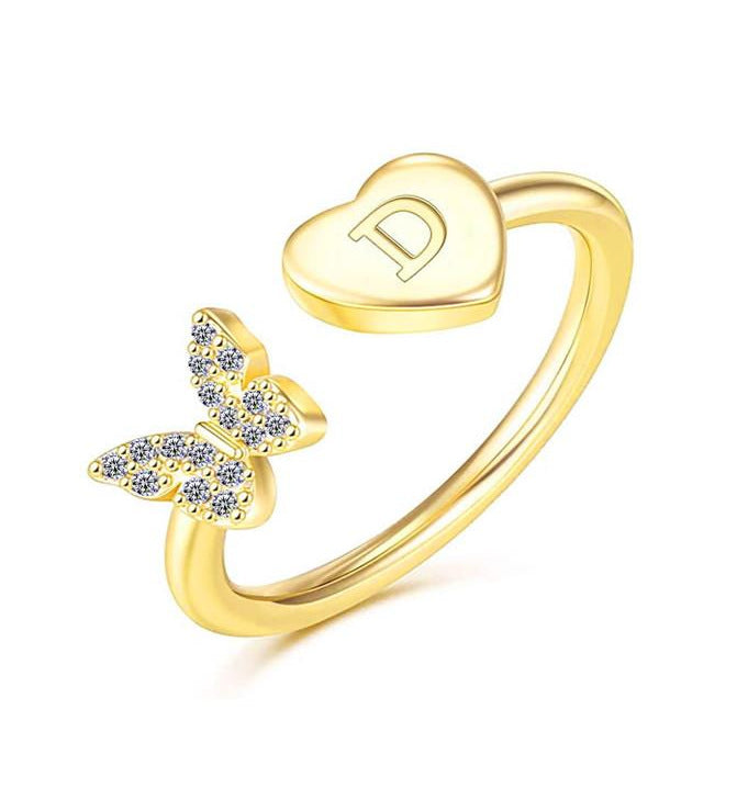Damen Ring mit Schmetterlingsdesign und Herzmotiv Shop Nory
