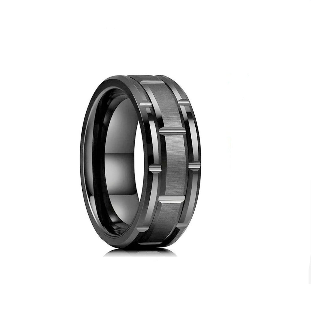 Herren Ring mit raffiniertem, strukturiertem Design und elegantem Hochglanz-Finish Shop Nory