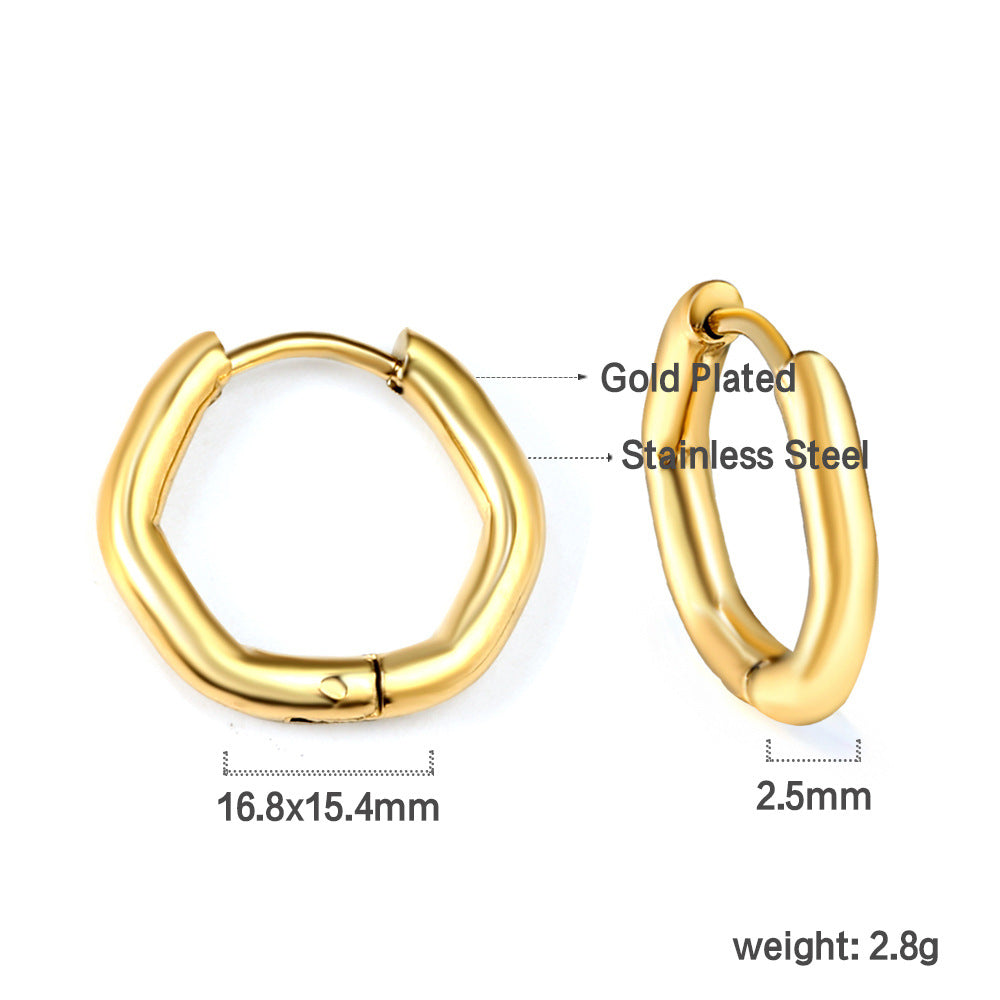 Damen Edelstahl Ohrringe im modernen, geschwungenen Design Shop Nory