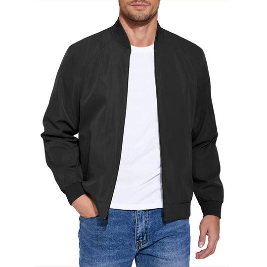 Herren Leichter Baumwoll‑Mix Bomberblouson mit Rippbündchen und verdecktem Reißverschluss Shop Nory