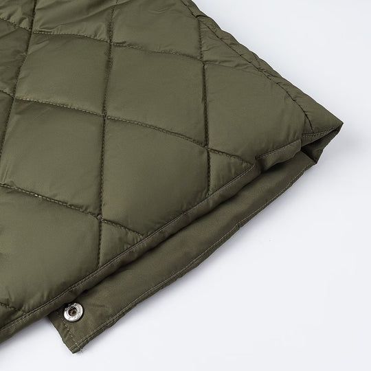 Damen Steppjacke ohne Kragen mit Druckknopfverschluss und aufgesetzten Pattentaschen Shop Nory