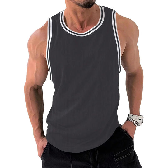 Herren Sportliches ärmelloses Tanktop mit atmungsaktivem Material und modernem Rippendesign