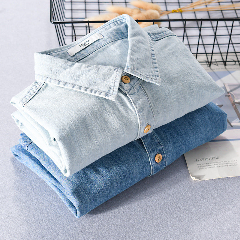Herren Leichtes Denim-Hemd im Relaxed‑Fit mit Brusttasche und Holzknopfleiste Shop Nory
