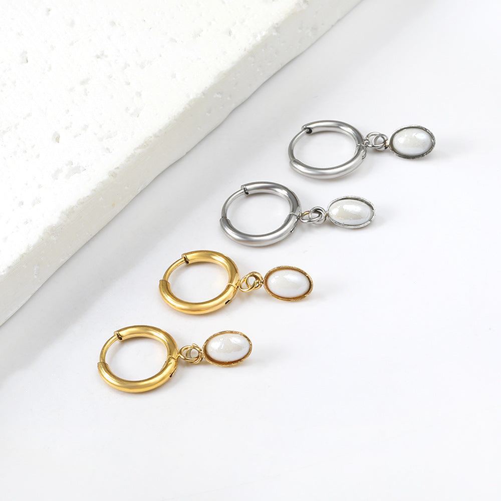 Damen Hängende Ohrstecker mit elegantem Perlenanhänger Shop Nory