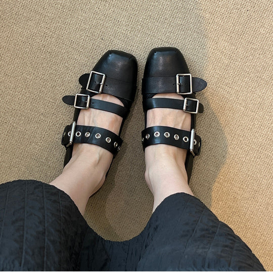 Damen Ballerinas mit modischem Schnallen-Design und bequemer Sohle Shopnory