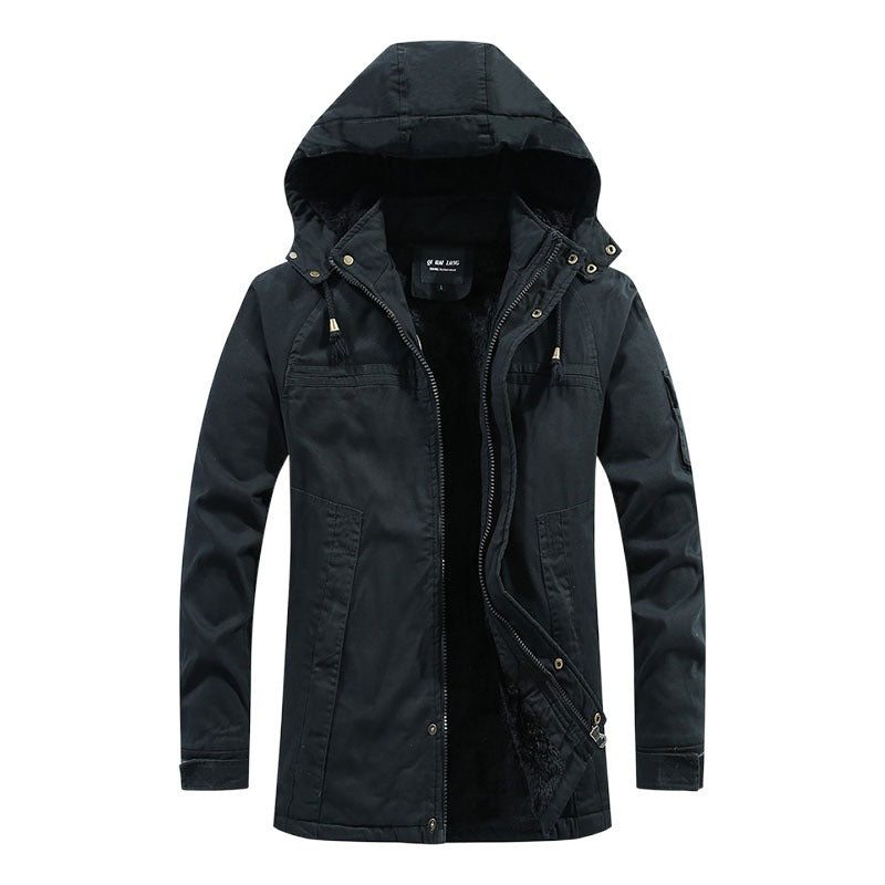 Herren winddichter Canvas-Parka mit kuscheliger Teddyfleece-Fütterung und funktionaler Kapuze Shop Nory