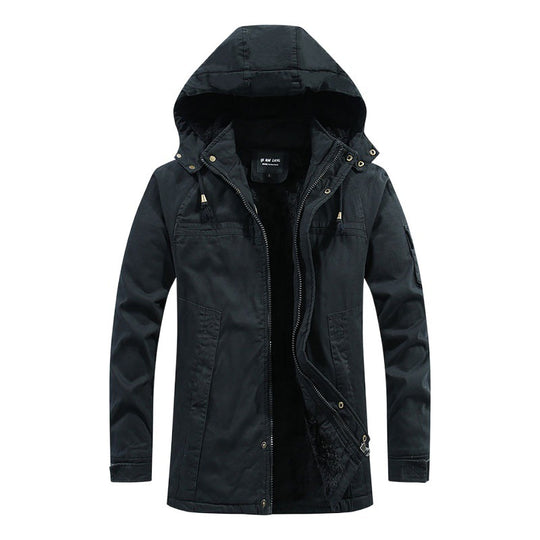Herren winddichter Canvas-Parka mit kuscheliger Teddyfleece-Fütterung und funktionaler Kapuze Shop Nory