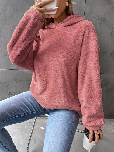 Damen kuscheliger Hoodie aus hochwertigem Plüsch