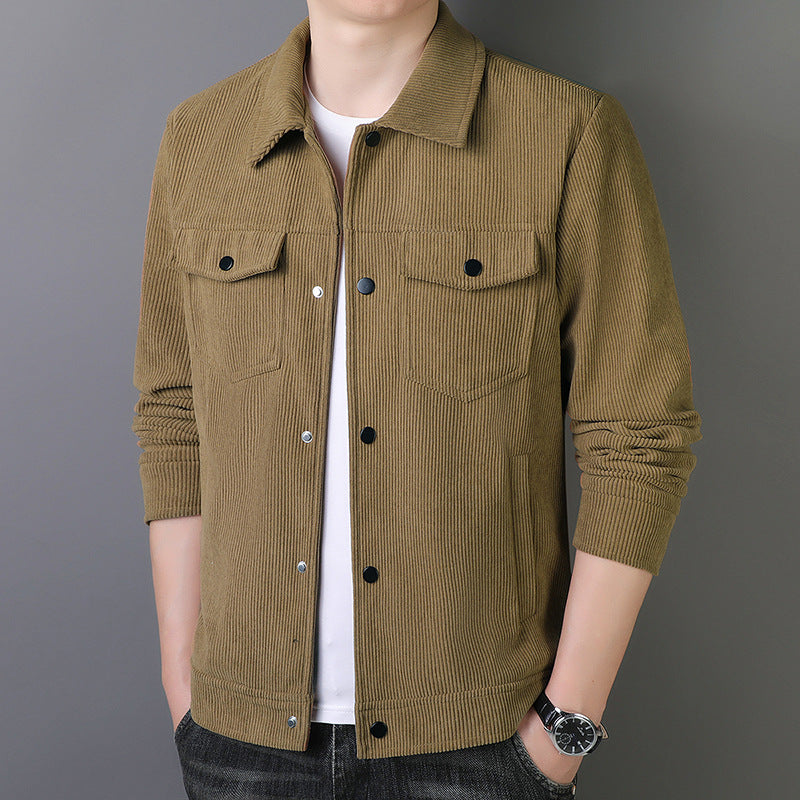 Herren Cordjacke im Truckerstil mit Druckknopfleiste Shop Nory