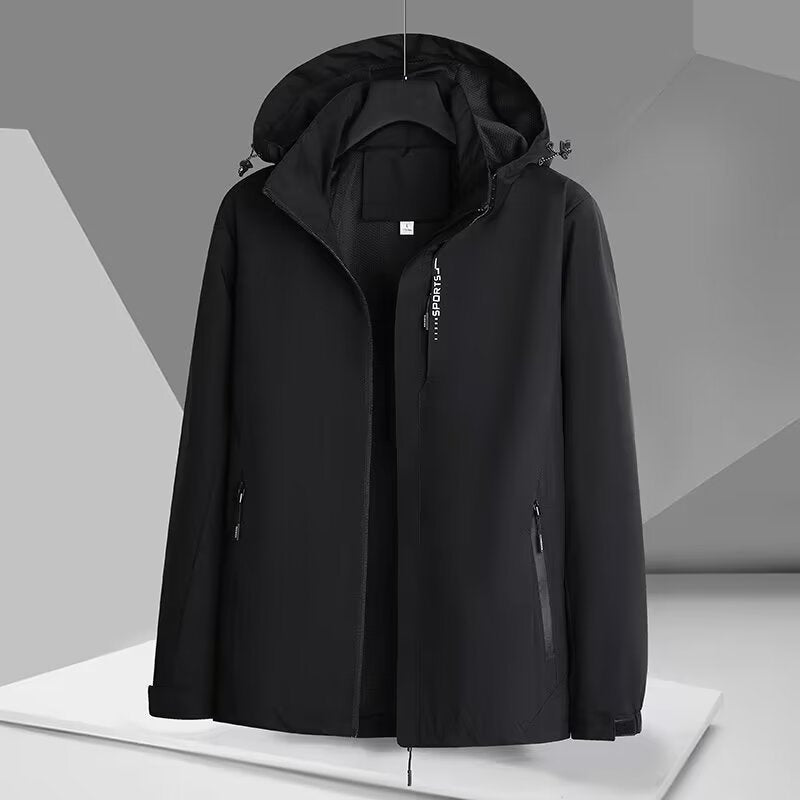 Herren Wind- und Wasserabweisende Softshelljacke mit Kapuze, atmungsaktiver Membran und verdecktem Reißverschluss Shop Nory