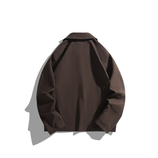 Herren Legere Worker‑Jacke im Boxy‑Cut mit verdeckter Druckknopfleiste und schrägen Eingrifftaschen Shop Nory