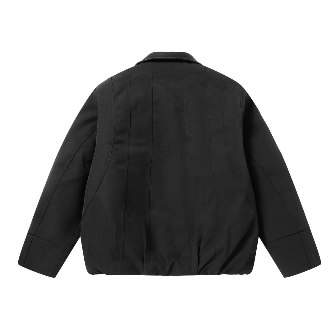 Herren Kurzboxy-Workwear-Blouson mit Lederkragen und vertikaler Steppung Shop Nory