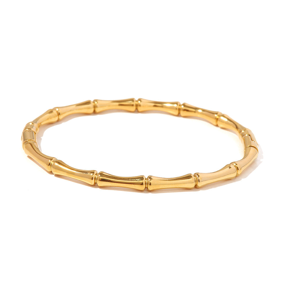 Damen Armreif im eleganten Bambusdesign aus hypoallergenem Edelstahl Shop Nory