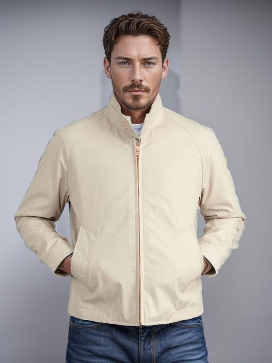 Herren Leichte Bomberjacke mit Cordkragen und Reißverschluss Shop Nory