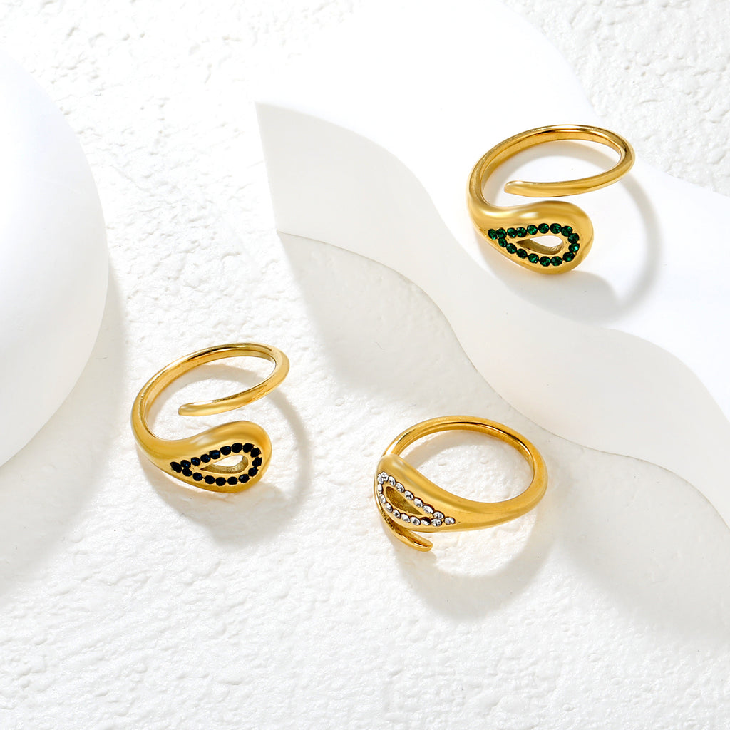Damen Ring mit elegantem Tropfen-Design und funkelnden Zirkonia Akzenten Shop Nory